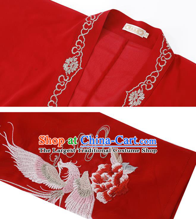 Traditional Chinese Wedding Embroidered Hanfu Dress Ancient Bride Garment Tang Dynasty Noble Princess Historical Costumes Complete Set