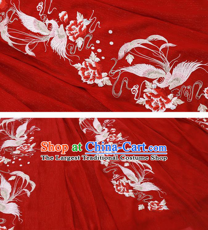 Traditional Chinese Wedding Embroidered Hanfu Dress Ancient Bride Garment Tang Dynasty Noble Princess Historical Costumes Complete Set