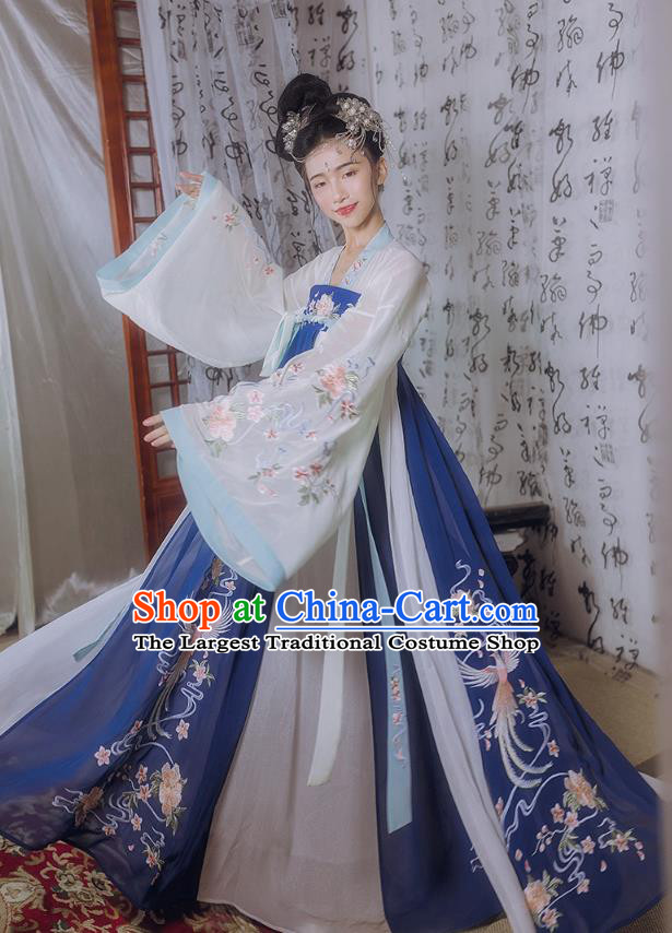 Chinese Traditional Embroidered Hanfu Dress Ancient Court Lady Garment Tang Dynasty Imperial Consort Historical Costumes for Women