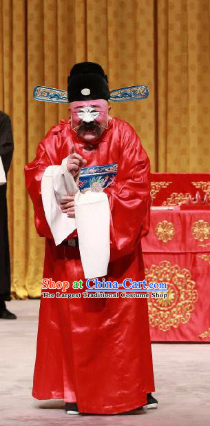 Da Mian Gang Chinese Peking Opera Official Apparels Costumes and Headpieces Beijing Opera Clown Garment Magistrate Clothing