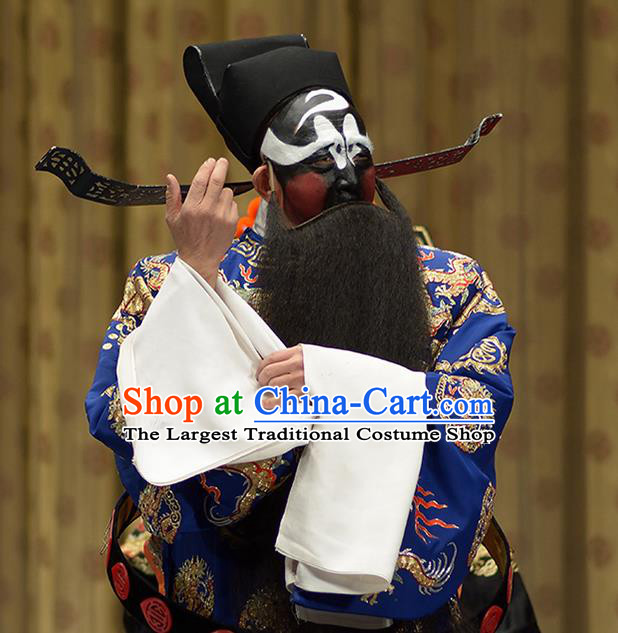 Da Long Pao Chinese Peking Opera Official Bao Zheng Apparels Costumes and Headpieces Beijing Opera Minister Garment Jing Role Clothing