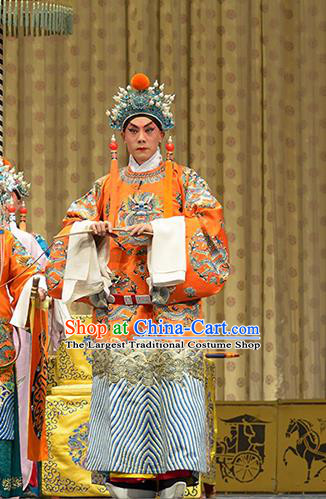 Da Long Pao Chinese Peking Opera Xiaosheng Apparels Costumes and Headpieces Beijing Opera Emperor Garment Python Embroidered Robe Clothing