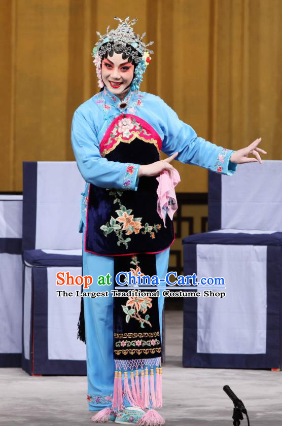 Chinese Beijing Opera Young Female Garment Jin Yunu Costumes and Hair Accessories Traditional Peking Opera Hua Tan Dress Actress Apparels