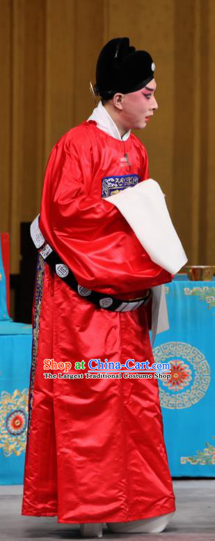 Jin Yunu Chinese Peking Opera Scholar Mo Ji Apparels Costumes and Headpieces Beijing Opera Official Garment Magistrate Clothing
