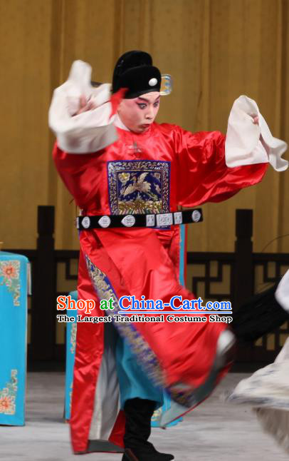 Jin Yunu Chinese Peking Opera Scholar Mo Ji Apparels Costumes and Headpieces Beijing Opera Official Garment Magistrate Clothing