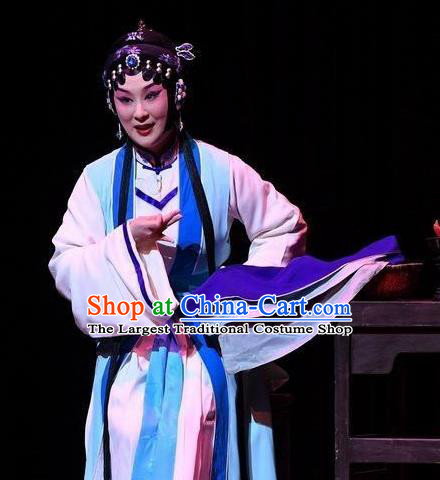 Chinese Beijing Opera Diva Qin Xianglian Garment Xiang Lian Case Costumes and Hair Accessories Traditional Peking Opera Young Female Dress Distress Woman Apparels