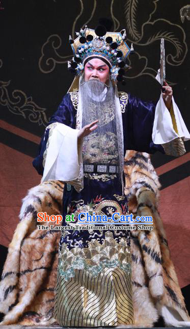 Chinese Peking Opera Old Man Apparels Costumes and Headpieces Beijing Opera Laosheng Garment King Clothing