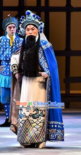Ming City Wall Chinese Peking Opera Martial Male Apparels Costumes and Headpieces Beijing Opera Hero Garment Swordsman Chang Zhiyong Clothing
