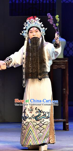 Ming City Wall Chinese Peking Opera Martial Male Apparels Costumes and Headpieces Beijing Opera Hero Garment Swordsman Chang Zhiyong Clothing