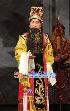 Hua Long Dian Jing Chinese Peking Opera Laosheng Apparels Costumes and Headpieces Beijing Opera Elderly Male Garment Emperor Li Shimin Clothing