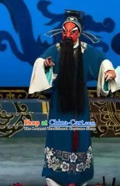 Hua Long Dian Jing Chinese Peking Opera Jing Apparels Costumes and Headpieces Beijing Opera Elderly Male Garment Official Clothing