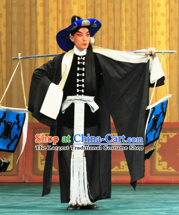 Bai Shui Tan Chinese Peking Opera Swordsman Apparels Costumes and Headpieces Beijing Opera Wusheng Garment Martial Male Clothing