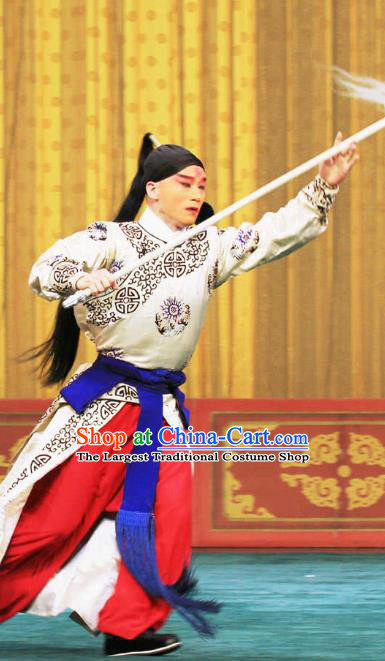 Bai Shui Tan Chinese Peking Opera Swordsman Liu Renjie Apparels Costumes and Headpieces Beijing Opera Wusheng Garment Takefu Clothing