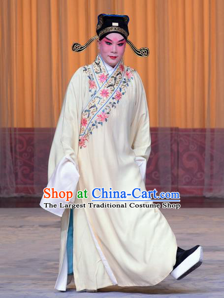 The Jade Hairpin Chinese Peking Opera Xiaosheng Apparels Costumes and Headpieces Beijing Opera Young Male Garment Scholar Zhao Qixian Clothing