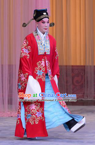 The Jade Hairpin Chinese Peking Opera Bridegroom Apparels Costumes and Headpieces Beijing Opera Xiaosheng Garment Scholar Zhao Qixian Clothing