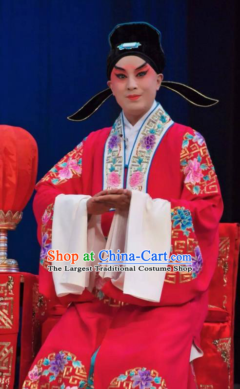 The Jade Hairpin Chinese Peking Opera Young Male Apparels Costumes and Headpieces Beijing Opera Xiaosheng Scholar Zhao Qixian Garment Clothing