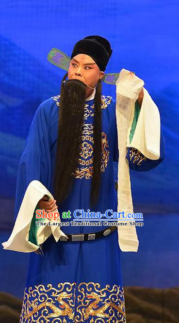 Sun An Dong Ben Chinese Peking Opera Official Sun An Apparels Costumes and Headpieces Beijing Opera Elderly Male Garment Magistrate Prefect Clothing