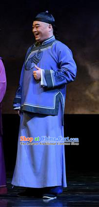Jin E Chinese Ping Opera Qing Dynasty Merchant Garment Costumes and Headwear Pingju Opera Civilian Male Apparels Clothing