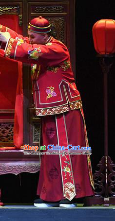 Jin E Chinese Ping Opera Qing Dynasty Young Male Garment Costumes and Headwear Pingju Opera Xiaosheng Xu Tianci Wedding Apparels Clothing