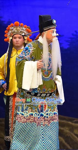 Sun An Dong Ben Chinese Peking Opera Elderly Male Apparels Costumes and Headpieces Beijing Opera Old Official Garment Clothing