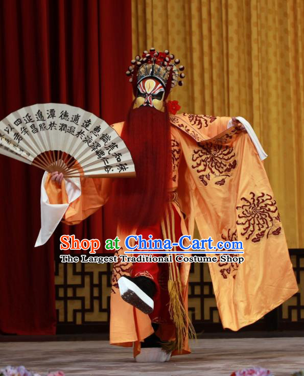 Ying Tian Qiu Chinese Peking Opera Martial Male Apparels Costumes and Headpieces Beijing Opera Swordsman Garment Hero Zhou Chu Clothing