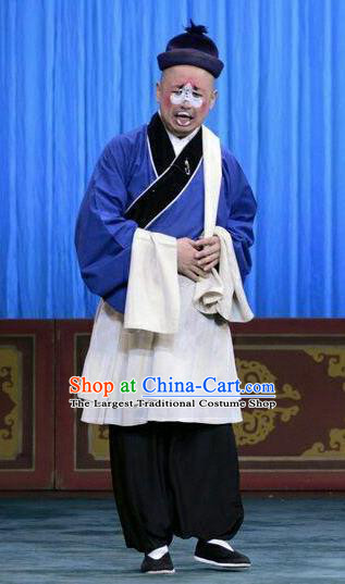 Da Jiu Guan Chinese Peking Opera Bartender Apparels Costumes and Headpieces Beijing Opera Servant Garment Clown Clothing