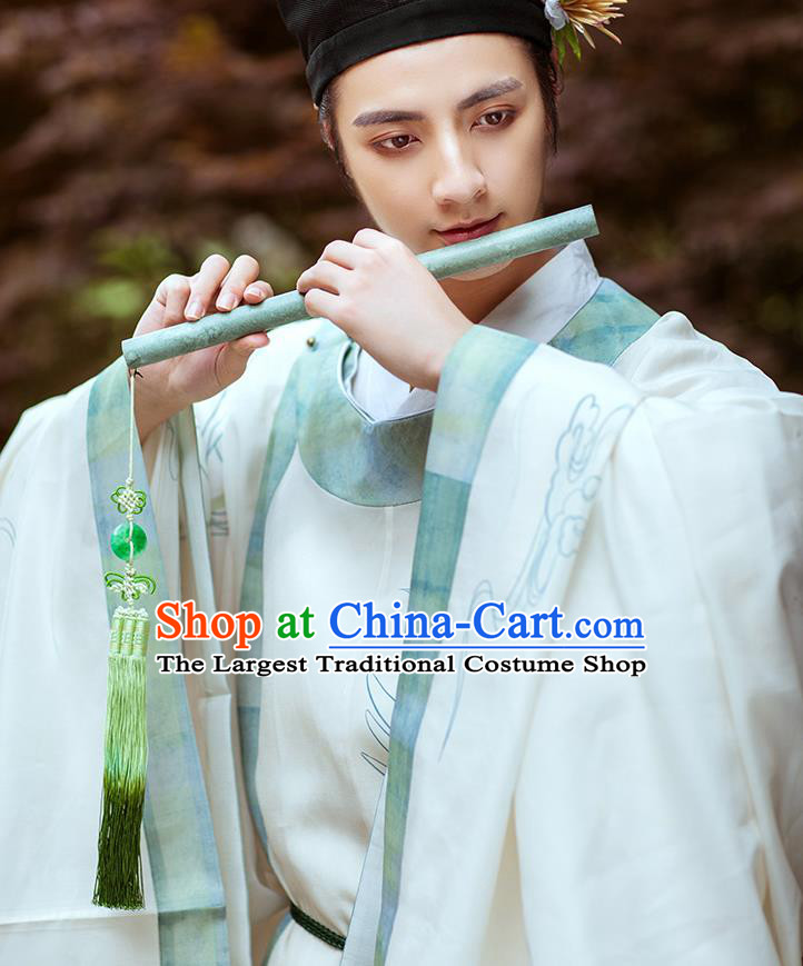 Chinese Traditional Song Dynasty Scholar Historical Costumes Ancient Nobility Childe Hanfu Young Man Garment Clothing