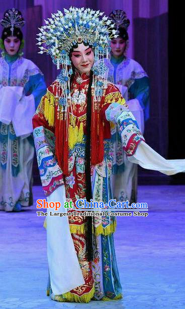 Chinese Beijing Opera Hua Tan Garment Costumes and Hair Accessories Traditional Peking Opera Wang Baochuan Noble Female Dress Princess Apparels