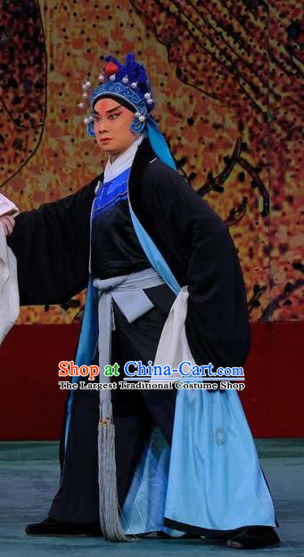 Ding Sheng Chun Qiu Chinese Peking Opera Young Male Apparels Costumes and Headpieces Beijing Opera Wusheng Garment Swordsman Clothing