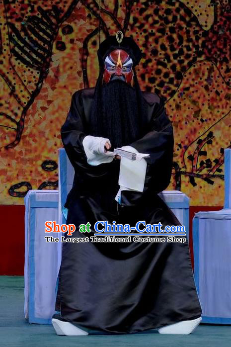 Ding Sheng Chun Qiu Chinese Peking Opera Painted Role Apparels Costumes and Headpieces Beijing Opera King Garment Lord Clothing