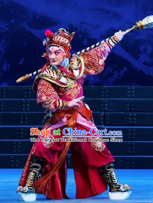 The Tiger Generals Chinese Peking Opera Wusheng Li Shouxiao Apparels Costumes and Headpieces Beijing Opera Martial Male Garment Swordsman Clothing