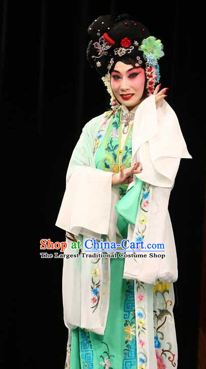 Chinese Beijing Opera Hua Tan Garment Costumes and Hair Accessories Traditional Peking Opera Imperial Concubine Dress Actress Apparels