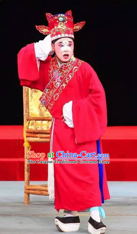 Tai Hou Gai Jia Chinese Sichuan Opera Xiaosheng Apparels Costumes and Headpieces Peking Opera Prefect Garment Magistrate Zhang Wuyi Clothing