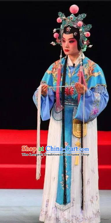 Chinese Sichuan Opera Court Maid Garment Costumes and Hair Accessories Traditional Peking Opera Xiaodan Dress Female Servant Apparels