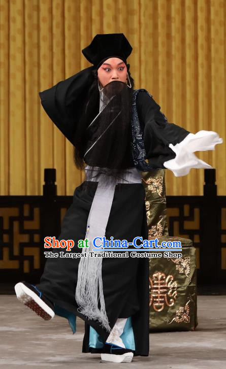 Yi Peng Xue Chinese Peking Opera Elderly Servant Mo Cheng Apparels Costumes and Headpieces Beijing Opera Laosheng Garment Old Man Clothing