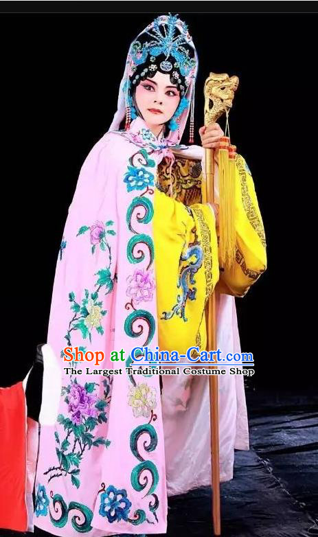 Chinese Sichuan Opera Hua Tan Garment Costumes and Hair Accessories Traditional Peking Opera Queen Mother Dress Actress Apparels