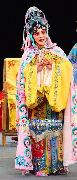 Chinese Sichuan Opera Hua Tan Garment Costumes and Hair Accessories Traditional Peking Opera Queen Mother Dress Actress Apparels