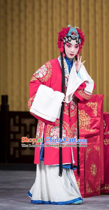 Chinese Beijing Opera Hua Tan Garment Costumes and Hair Accessories Yi Peng Xue Traditional Peking Opera Actress Dress Diva Xue Yan Apparels