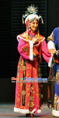 Chinese Beijing Opera Hua Tan Biao Yan Garment Costumes and Hair Accessories Bei Feng Jin Traditional Peking Opera Actress Dress Young Female Apparels