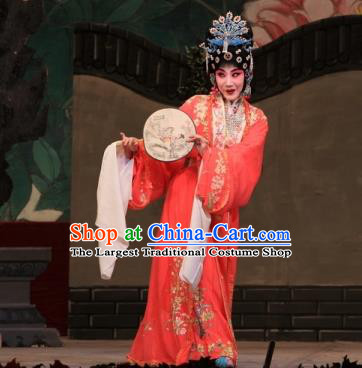 Chinese Beijing Opera Hua Tan Zhuo Wenjun Garment Costumes and Hair Accessories Bei Feng Jin Traditional Peking Opera Actress Dress Young Female Apparels
