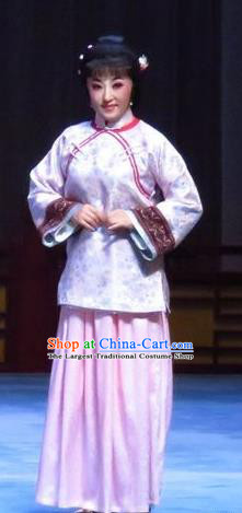 Chinese Ping Opera Republican Period Diva Apparels Costumes and Headpieces Zhao Yunniang Traditional Pingju Opera Dress Young Mistress Garment
