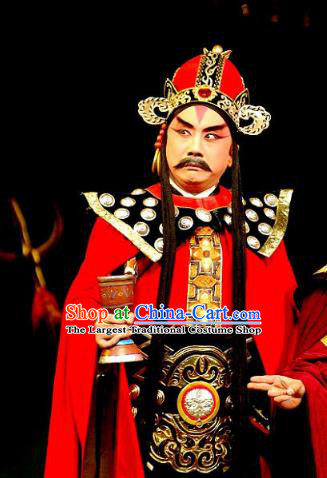 Consort Bai Jie Chinese Peking Opera Monarch Apparels Costumes and Headpieces Beijing Opera King Pi Luoge Garment Lord Clothing