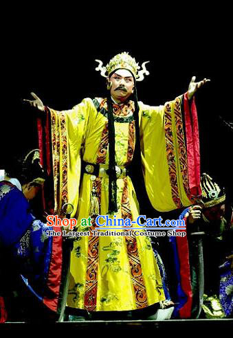 Consort Bai Jie Chinese Peking Opera Emperor Apparels Costumes and Headpieces Beijing Opera King Garment Lord Pi Luoge Clothing