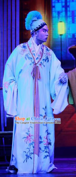 Forbidden Love Chinese Peking Opera Xiaosheng Apparels Costumes and Headpieces Beijing Opera Scholar Garment Niche Xu Xian Clothing