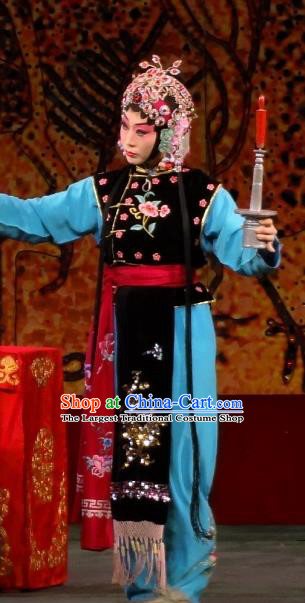 Chinese Beijing Opera Young Lady Garment Cui Ping Mount Costumes and Hair Accessories Traditional Peking Opera Servant Girl Dress Apparels