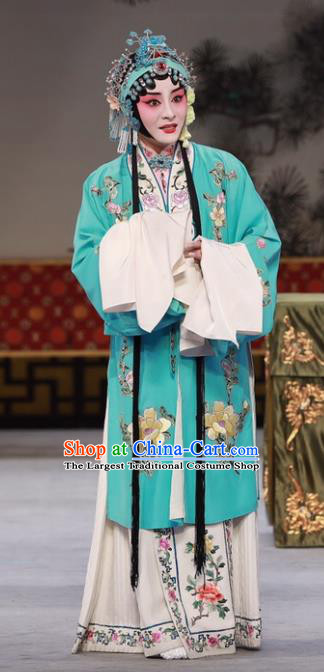 Chinese Beijing Opera Hua Tan Yu Suqiu Garment Costumes and Hair Accessories Traditional Peking Opera Rich Lady Dress Apparels