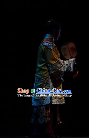 Chinese Beijing Opera Diva Cao Qiqiao Garment Costumes and Hair Accessories Traditional Peking Opera The Golden Cangue Young Mistress Dress Rich Female Apparels