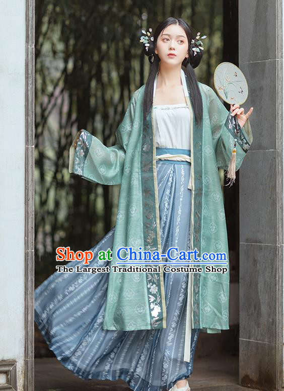 Chinese Traditional Song Dynasty Civilian Female Historical Costumes Ancient Young Lady Hanfu Dress Garment for Women