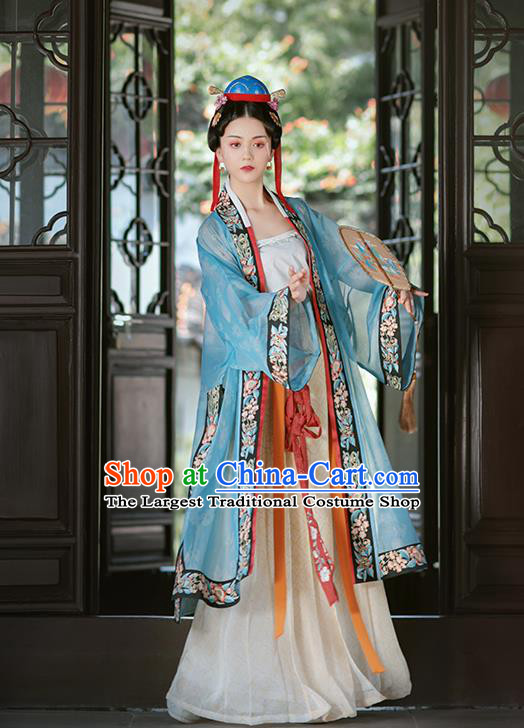 Chinese Ancient Royal Princess Embroidered Garment Hanfu Dress Traditional Song Dynasty Court Lady Historical Costumes Complete Set