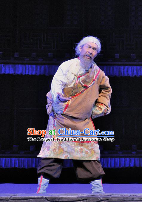 Chen Ai Luo Ding Chinese Sichuan Opera Old Man Apparels Costumes and Headpieces Peking Opera Garment Tibetan Male Clothing